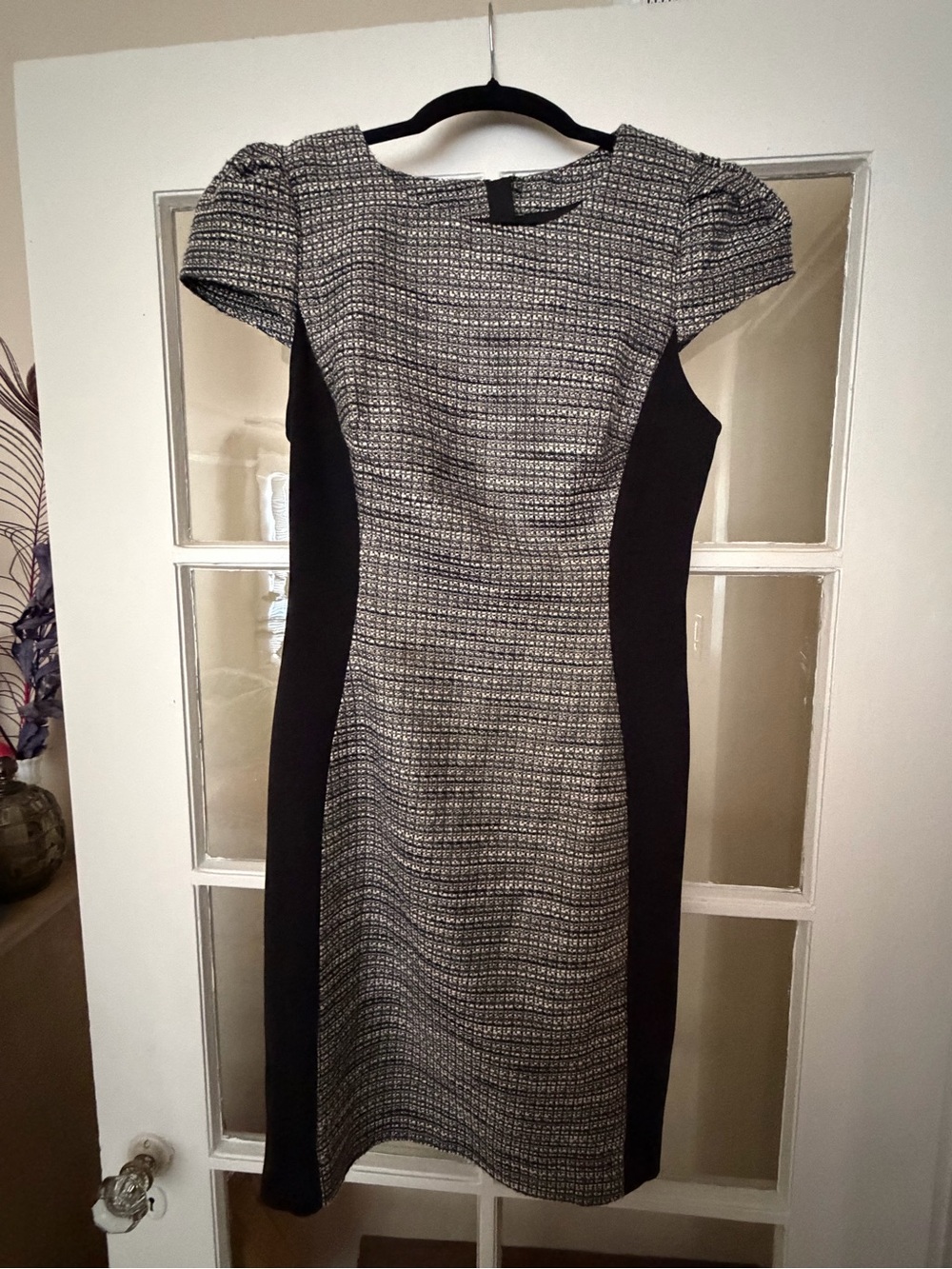 Moulinette Soeurs Black and Gray Midi Sheath Dress from Anthropologie
